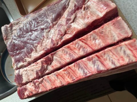 pork belly with cut bones