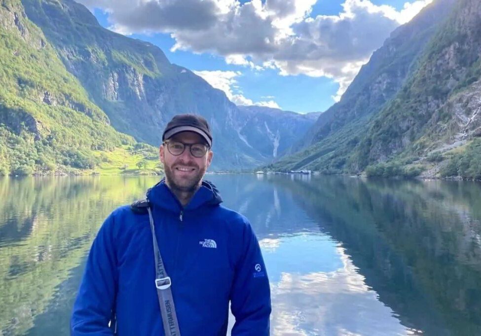 Pal in a fjord on a sunny day