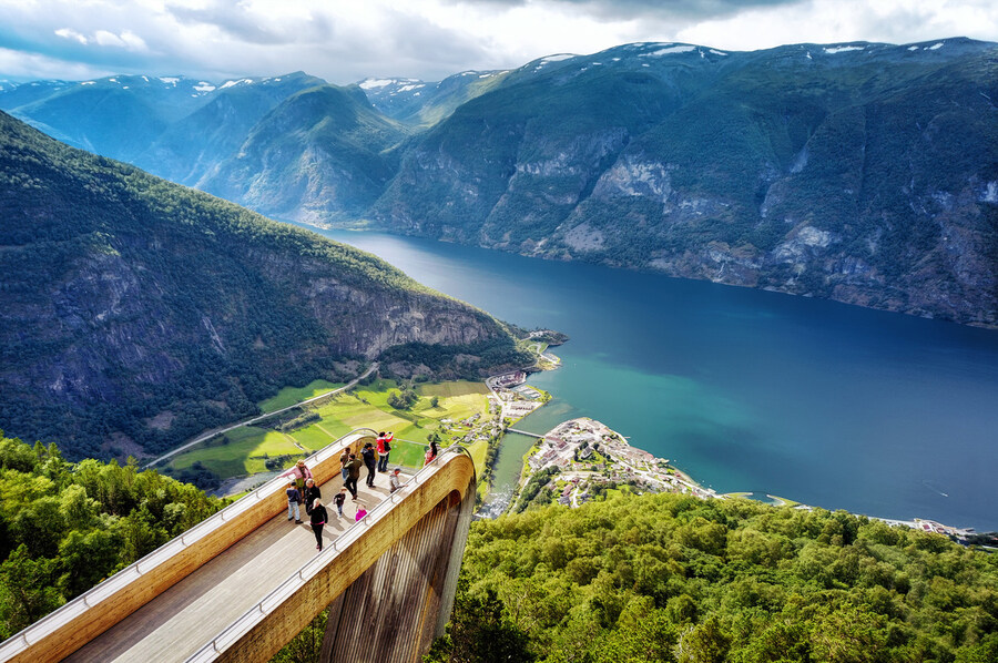Stegastein Norway viewpoint - aerial view