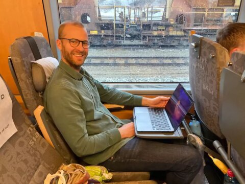 A Norwegian on a train in Norway